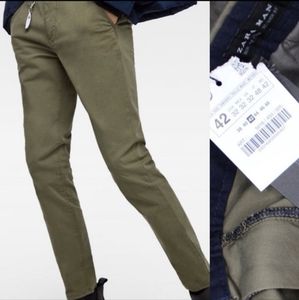 Zara Man size 32 army/olive green skinny pants chinos